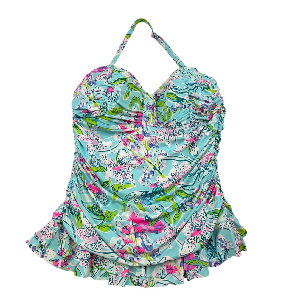 Lilly Pulitzer Carmen Tankini Top Sway This Way Size 12 Multicolor Swim Beach
